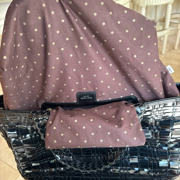 SUPER RARE KATE SPADE Black Patent
Woven Leather Satchel Tote Shoulder Bag - Picture 6 of 15